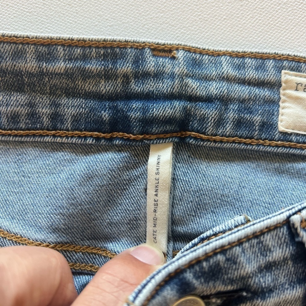 Rag & Bone Women’s Mid Rise Ankle Skinny Stretch Blue Jeans Size 25 (26x25) (D3) - Picture 6 of 11
